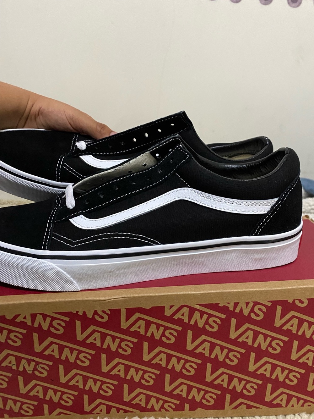 Vans Black and White Old Skool Low Top Sneakers